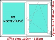 Okna FIX+OS SOFT rka 110 a 115cm x vka 150-160cm